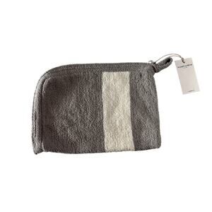 kashwére Travel Blanket Pouch Stone & Creme Zipper Closure Replacement Pouch